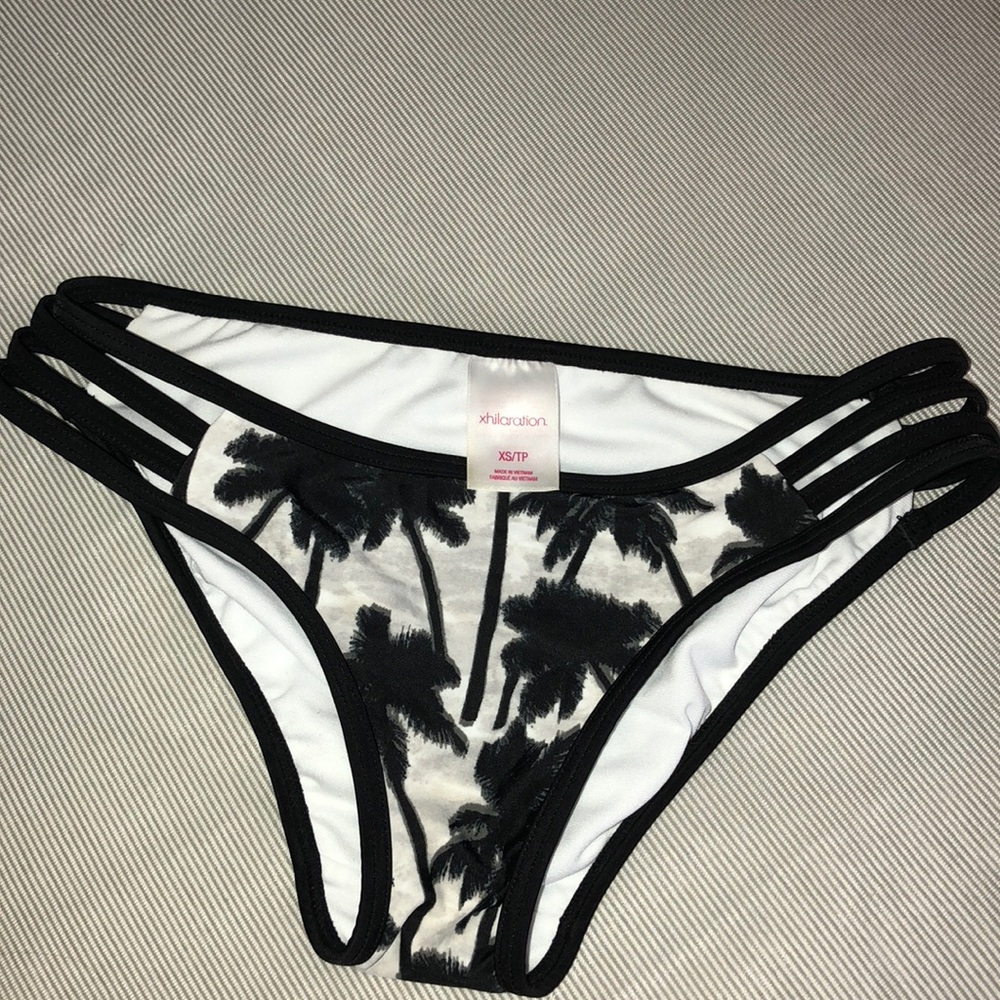 palm tree print strappy bottoms